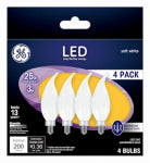 GE GE Industrial Solutions 37319 LED Bulb, Decorative, 200 Lumens, 3 W, CAC Lamp, E12 Lamp Base, Dimmable, Frosted ELECTRICAL GE