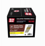PRIMESOURCE BUILDING PROD. Collated Framing Stick Nails, Steel, Smooth Shank, 21 Degree, 3 x .131 In., 4000-Pk. HARDWARE & FARM SUPPLIES PRIMESOURCE BUILDING PROD.