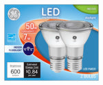 GE GE 93124156 Floodlight Bulb, R20 Lamp, 50 W Equivalent, Medium (E26) Lamp Base, Dimmable, Clear, Daylight ELECTRICAL GE