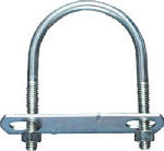 ASSA ABLOY AMERICAS RESIDENTIALI NC U Bolt with Plate & Hex Nuts, #652 Zinc, 3/8 x 3 x 4-1/2 In.