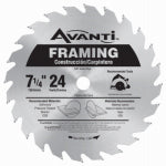 AVANTI Avanti A0724A Circular Saw Blade, 7-1/4 in Dia, 5/8 in Arbor, 24-Teeth, Carbide Cutting Edge TOOLS AVANTI   