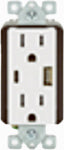 LEVITON MFG CO WHT 15A USB A/C OUTLET ELECTRICAL LEVITON MFG CO
