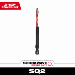 MILWAUKEE Milwaukee SHOCKWAVE 48-32-4572 Power Bit, #2 Drive, Square Recess Drive, 1/4 in Shank, Hex Shank, 3-1/2 in L TOOLS MILWAUKEE