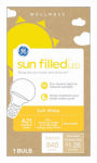 GE GE Sun Filled 93129184 LED Light Bulb, General-Purpose, A21 Lamp, 60 W Equivalent, E26 Medium Lamp Base, Dimmable, White ELECTRICAL GE