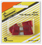 BUSSMANN Bussmann BP/ATC-10-RP Automotive Fuse, Blade Fuse, 32 VDC, 10 A, 1 kA Interrupt AUTOMOTIVE BUSSMANN