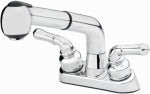 HOMEWERKS WORLDWIDE LLC Laundry Faucet, Pullout Spout, 2 Handles, Chrome, 4 In. Centerset PLUMBING, HEATING & VENTILATION HOMEWERKS WORLDWIDE LLC