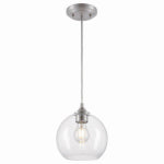 WESTINGHOUSE LIGHTING CORP Tatze Indoor Mini Pendant Light, Clear Glass Shade, Brushed Nickel Finish