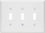 LEVITON MFG CO WHT 3-TOGGLE WALL PLATE ELECTRICAL LEVITON MFG CO