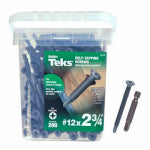 ITW BRANDS Self-Tapping Screw With Wings, Phillips Flat Head, Steel, #12 x 2-3/4 In., 200-Pk.