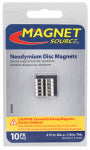 MASTER MAGNETICS Magnet Source 07045 Super Magnet Disc, Neodymium, 0.315 in Dia, 0.118 in H HOUSEWARES MASTER MAGNETICS