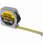 STANLEY STANLEY 33-215 Measuring Tape, 12 ft L Blade, 1/2 in W Blade, Steel Blade, Die-Cast Metal Case, Chrome Case TOOLS STANLEY