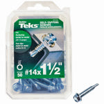 TEKS Teks 21352 Screw, #14 Thread, 1-1/2 in L, Coarse Thread, Hex Drive, Self-Drilling, Self-Tapping Point, Steel, Zinc HARDWARE & FARM SUPPLIES TEKS