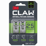3M COMPANY CLAW Drywall Picture Hangers & Markers, Holds 25-Lbs., 4-Pk.
