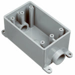 CARLON Carlon E981FFN-CTN Switch Box, 1-Gang, 2-Outlet, PVC, Gray, 1 in Hub ELECTRICAL CARLON
