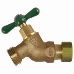 ARROWHEAD BRASS & PLUMBING No-Kink Straight Hose Bibb, Lead-Free, 1/2 In. Compression x 3/4 In. Hose Thread