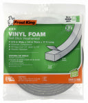 FROST KING Frost King V444H Foam Tape, 3/8 in W, 17 ft L, 1/4 in Thick, Vinyl, Gray HARDWARE & FARM SUPPLIES FROST KING   