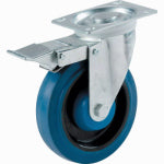 SHEPHERD HDWE. PROD., LLC. Shepherd Hardware 4 In. Elastic Rubber General-Duty Swivel Plate Caster with Brake