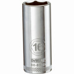 DEWALT DEWALT DWMT88825OSP Drive Hand Socket, 16 mm Socket, 3/8 in Drive, 6-Point, Steel, Polished Chrome Vanadium TOOLS DEWALT