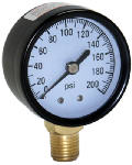 ECO-FLO Water Source M2002-4L-RM Pressure Gauge, 1/4 in Connection, Steel Gauge Case, 0 to 200 psi, Bottom Connection PLUMBING, HEATING & VENTILATION ECO-FLO
