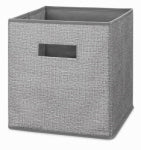 WHITMOR Fabric Storage Cube, Collapsible, Gray Pattern, 10.5 x 10.5 x 11 In. HOUSEWARES WHITMOR
