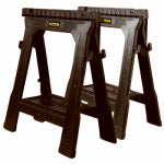 STANLEY Stanley 060864R Portable Folding Sawhorse, 1000 lb, 2-1/8 in W, 32 in H, 26-7/8 in D, Plastic TOOLS STANLEY   
