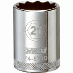 DEWALT DEWALT DWMT74578OSP Drive Socket, 21 mm Socket, 1-1/2 in OAL, 1/2 in Drive, 12-Point, Vanadium Steel, Polished Chrome TOOLS DEWALT