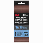 3M 3M 27396 Sanding Belt, 3 in W, 18 in L, 120 Grit, Aluminum Oxide Abrasive TOOLS 3M