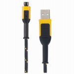 DEWALT DEWALT 131 1322 DW2 Charger Cable, USB, USB-A, Kevlar Fiber Sheath, Black/Yellow Sheath, 6 ft L ELECTRICAL DEWALT