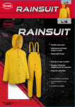 SAFETY WORKS INC 2-PC Rainsuit, Jacket, Bib Pants, Yellow PVC, L