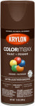 KRYLON Krylon K05569007 Enamel Spray Paint, Satin, Leather Brown, 12 oz, Can