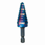 J S PRODUCTS Mach-Blue 9-Step Drill Bit, 1/4 - 3/4 In. TOOLS J S PRODUCTS