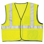 SAFETY WORKS INC Safety Vest, Class 2, Lime Green Mesh