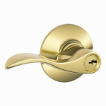 SCHLAGE LOCK Schlage Accent Series F51A V ACC 505 Entry Lever, Mechanical Lock, Bright Brass, Metal, 1/2 in Projection, 2 Grade HARDWARE & FARM SUPPLIES SCHLAGE LOCK