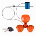 CURT Curt 23082 Tri-Ball Trailer Coupler Lock, Universal Hitch, 1/4 in Dia Pin, 11 in OAL, Polymer AUTOMOTIVE CURT