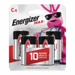 ENERGIZER BATTERY Energizer E93BP-4 Battery, 1.5 V Battery, 8 Ah, C Battery, Alkaline, Manganese Dioxide, Zinc, Rechargeable ELECTRICAL ENERGIZER BATTERY