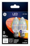 GE GE 93103494 Light Bulb, Decorative, Flame Lamp, 40 W Equivalent, Medium Lamp Base, Dimmable, Clear, Soft White Light ELECTRICAL GE