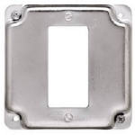 RACO INCORPORATED GFI Receptacle Box Cover, Single, Flat Corner Square, Steel, 4-In. ELECTRICAL RACO INCORPORATED   