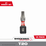 MILWAUKEE Milwaukee SHOCKWAVE 48-32-5011 Insert Bit, T20 Drive, Torx Drive, 1/4 in Shank, Hex Shank, 1 in L, S2 Steel TOOLS MILWAUKEE