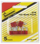 BUSSMANN Bussmann BP/ATM-10 Automotive Fuse, Blade, Fast Blow Fuse, ATM, 32 V, 10 A, 1 kA Interrupt AUTOMOTIVE BUSSMANN