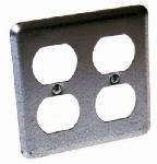 RACO INCORPORATED Receptacle Wallplate Cover, Double Duplex, Steel, 4-In. ELECTRICAL RACO INCORPORATED   