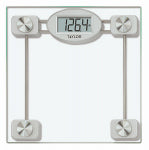 TAYLOR Taylor 75274192 Bathroom Scale, 400 lb Capacity, LCD Display, Metal Housing Material, Clear, 13.38 in OAW, 13.41 in OAD HOUSEWARES TAYLOR