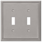 AMERTAC-WESTEK Metro Wall Plate, Brushed Nickel, Metal, 2 Toggle