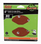 GATOR Gator 3784 Sanding Disc, 5 in Dia, 80 Grit, Medium, Aluminum Oxide Abrasive, Vented, 5/PK TOOLS GATOR