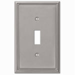 AMERELLE Amerelle 77TBN Wallplate, 4-7/8 in L, 3 in W, 1 -Gang, Cast Metal, Brushed Nickel ELECTRICAL AMERELLE