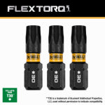 DEWALT DEWALT FlexTorq DWAF1TX30IR3 Screwdriver Bit, T30 Drive, Torx Drive, 1/4 in Shank, Hex Shank, 1 in L, Steel TOOLS DEWALT