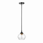GLOBE ELECTRIC Pendant Light Fixture, Clear Glass, Antique Brass Accents & Brown ELECTRICAL GLOBE ELECTRIC   