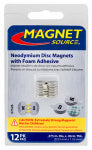 MASTER MAGNETICS Super Neodymium Disc Magnets with Adhesive, 12-Pk.