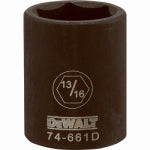 DEWALT DEWALT DWMT74661OSP Impact Socket, 13/16 in Socket, 1/2 in Drive, 6-Point, CR-440 Steel, Black Oxide TOOLS DEWALT