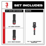MILWAUKEE Milwaukee SHOCKWAVE Impact Duty 49-66-4485 Deep Well Socket Set, Steel, Black Oxide, Black TOOLS MILWAUKEE