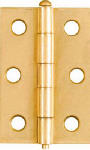 ASSA ABLOY AMERICAS RESIDENTIALI NC 2-Pk., 2-1/2 In. Narrow Hinges, Light-Duty, Dull Brass